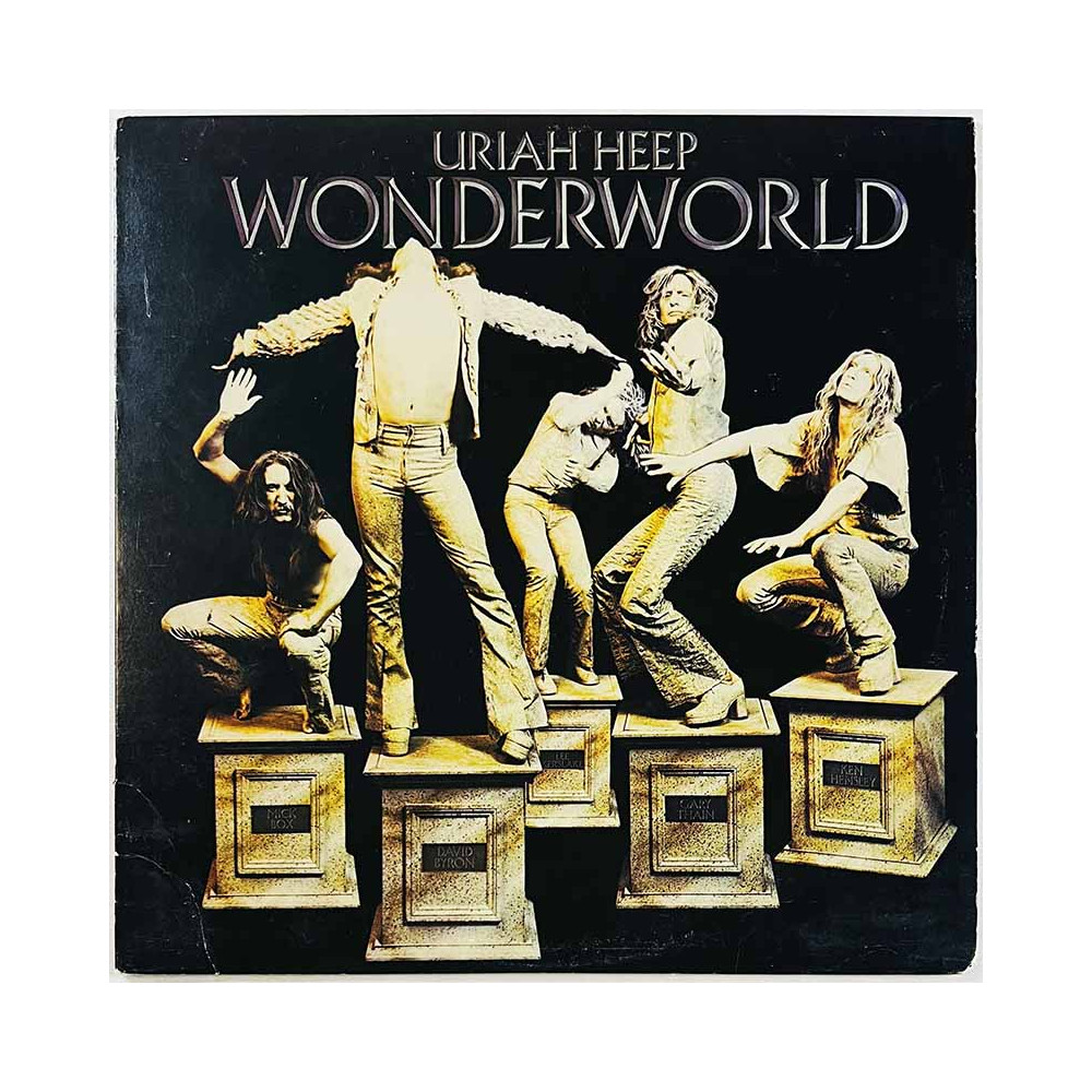 Uriah Heep LP Wonderworld  kansi VG levy VG Käytetty LP