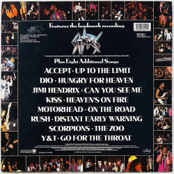 Accept, Dio, Motöhead, Kiss, Y&T ym. LP Hear ‘n Aid  kansi VG levy G+ Käytetty LP