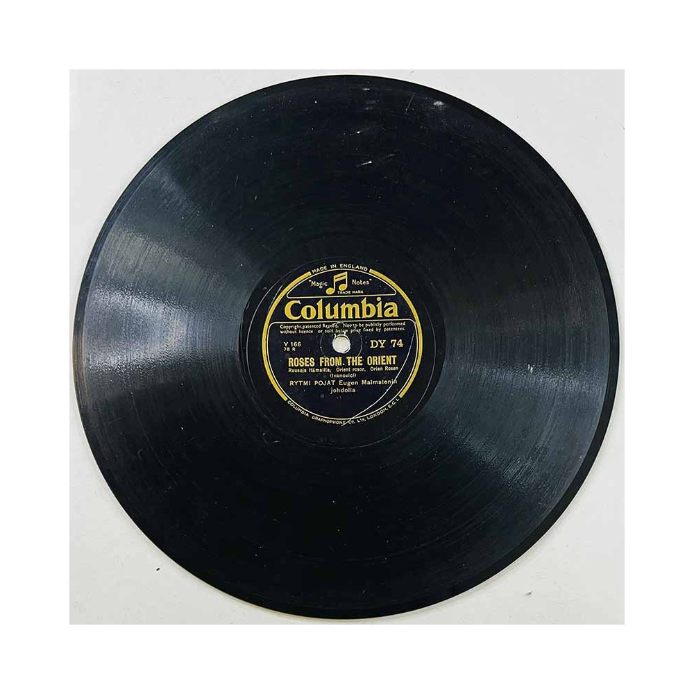 Rytmi Pojat / Ramblers orkesteri 1937 DY 74 Roses from the Orient / Carmen Sylva stenkaka 78-varvare