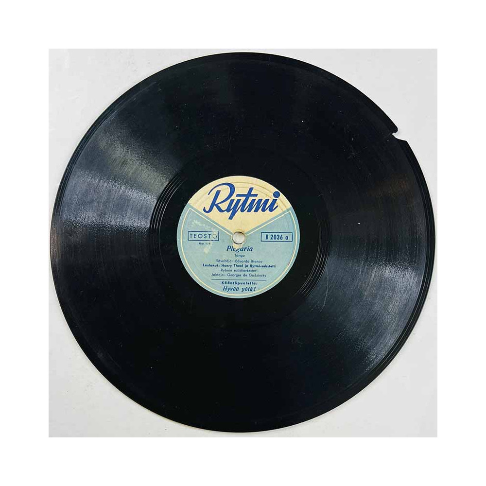 Theel Henry Gramofonilevy Plegaria / Hyvää yötä!  kansi paperikansi/muovitasku levy P savikiekko