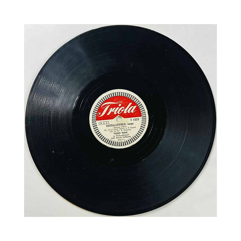Tuomi Veikko Gramofonilevy Mustalaisviulu / Silmät ikkunasa  kansi paperikansi/muovitasku levy VG- savikiekko