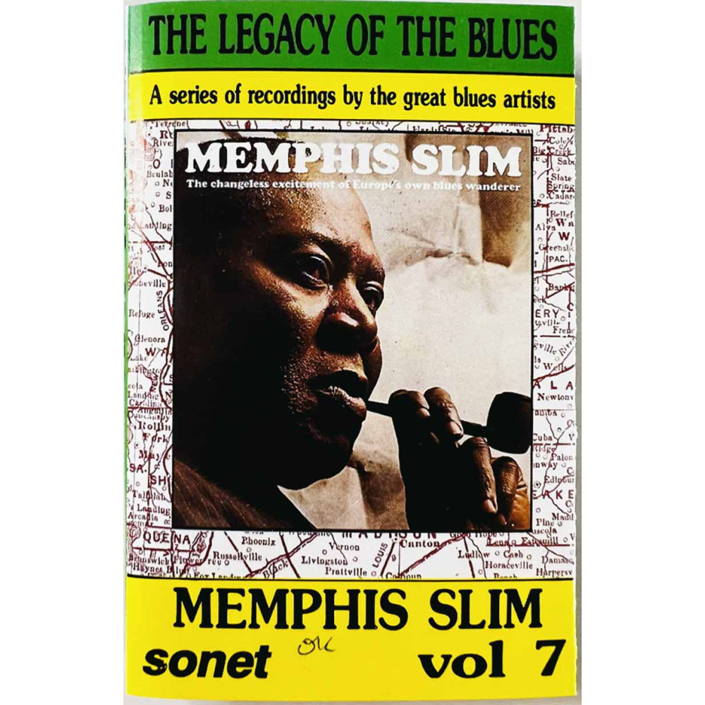 Memphis Slim Musiikkikasetti The Legacy of the Blues vol. 7  kansi EX- kasetti EX käytetty kasetti