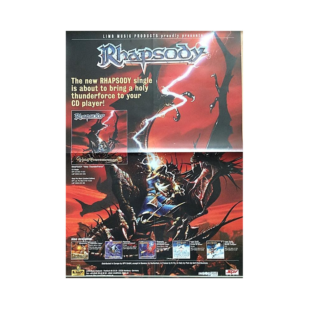 Rhapsody: Holy ThunderForce: Promojuliste 41cm x 58cm - Begagnat Poster