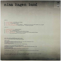 Nina Hagen Band LP Unbehagen  kansi EX- levy EX Käytetty LP