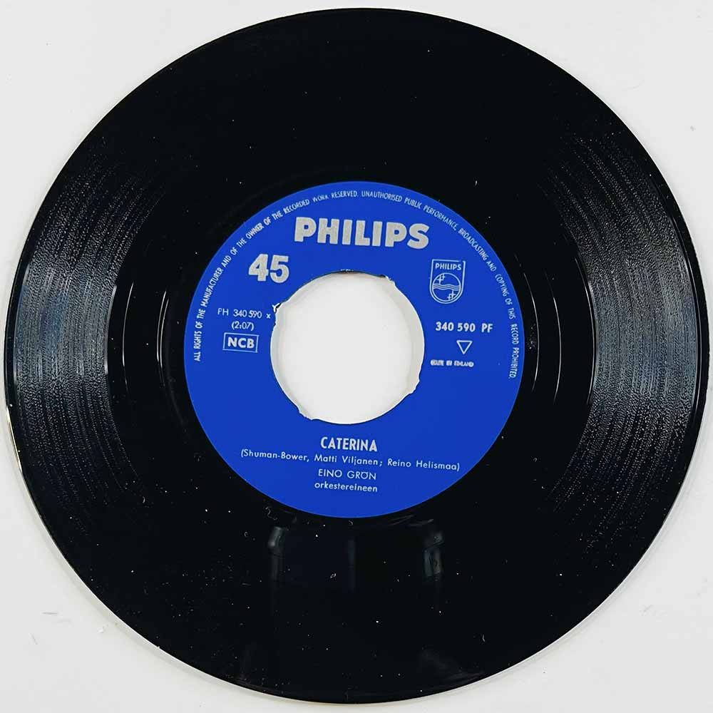 Grön Eino Käytetty 7” ei kuvakantta Caterina / Odotan sinua sittenkin  kansi Ei kuvakantta levy VG+ käytetty vinyylisingle