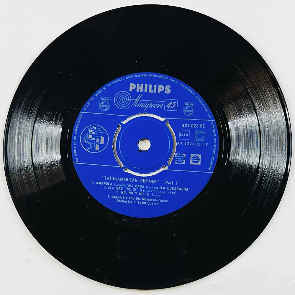 Laguestra and his Marimba-Tipica-Orchestra Käytetty 7” ei kuvakantta Latin-American Rhythm part 1  kansi Ei kuvakantta levy VG k