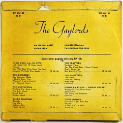 Gaylords käytetty 7” kuvakannella The Sensational Gaylords EP  kansi VG levy VG käytetty vinyylisingle PS