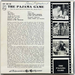 Doris Day, John Raitt, Carol Haney käytetty 7” kuvakannella The Pajama Game  kansi EX levy VG+ käytetty vinyylisingle PS