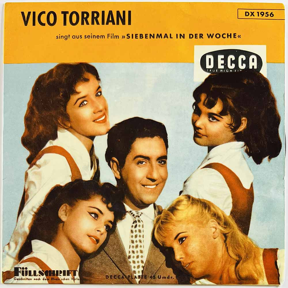 Torriani Vico käytetty 7” kuvakannella Siebenmal In Der Woche  kansi VG+ levy VG käytetty vinyylisingle PS