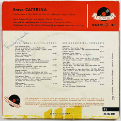 Valente Caterina 1958 20 282 EPH Bravo Caterina EP begagnad singelskiva
