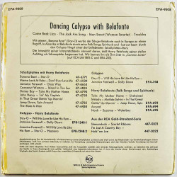 Belafonte Harry käytetty 7” kuvakannella Dancing Calypso with EP  kansi G+ levy VG käytetty vinyylisingle PS