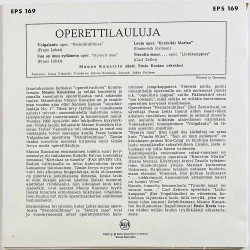 Kuusisto Mauno 1961 EPS 169 Operettilauluja EP begagnad singelskiva