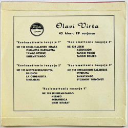 Virta Olavi käytetty 7” kuvakannella Kuolemattomia Tangoja 1  kansi EX- levy VG+ käytetty vinyylisingle PS