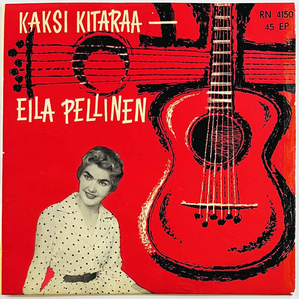 Pellinen Eila käytetty 7” kuvakannella Kaksi Kitaraa EP  kansi EX- levy VG+ käytetty vinyylisingle PS