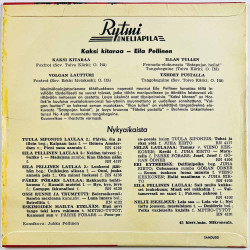 Pellinen Eila käytetty 7” kuvakannella Kaksi Kitaraa EP  kansi EX- levy VG+ käytetty vinyylisingle PS