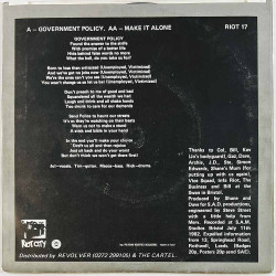 Expelled käytetty 7” kuvakannella Goverment Policy / Make It Alone  kansi VG+ levy EX käytetty vinyylisingle PS