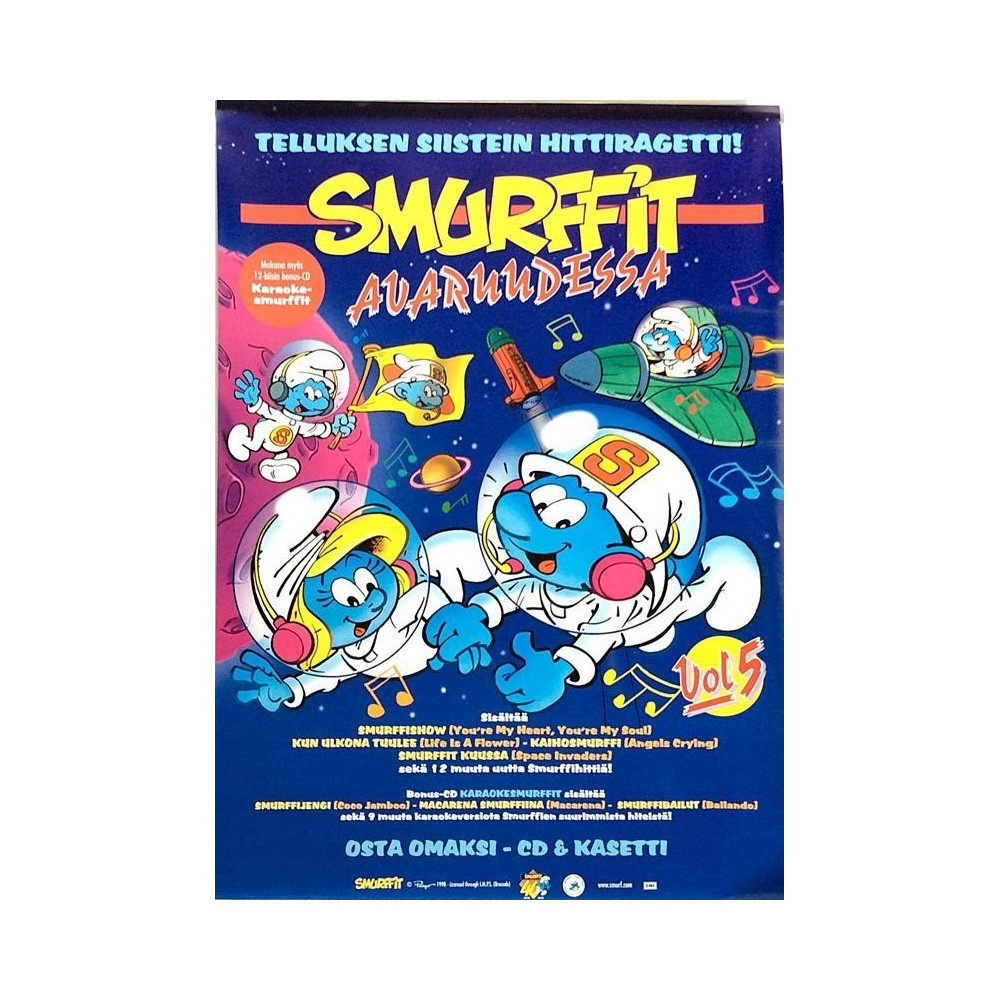 Smurffit: Avaruudessa: Promojuliste 29cm x 41cm - Used Poster