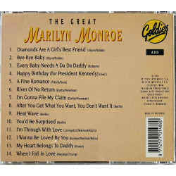 Monroe Marilyn CD The Great Marilyn Monroe  kansi EX levy EX Käytetty CD
