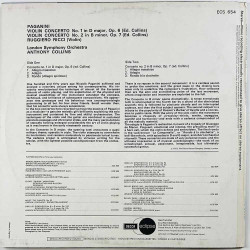 Paganini - London Symphony Orchestra 1955 ECS 654 Violin concertos Nos. 1 and 2 Begagnat LP