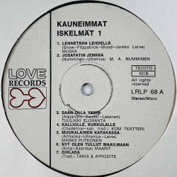 Maarit, Muska, M. A. Numminen, KOM ym. Käytetty LP Kauneimmat iskelmät 1  kansi VG levy VG+ Käytetty LP