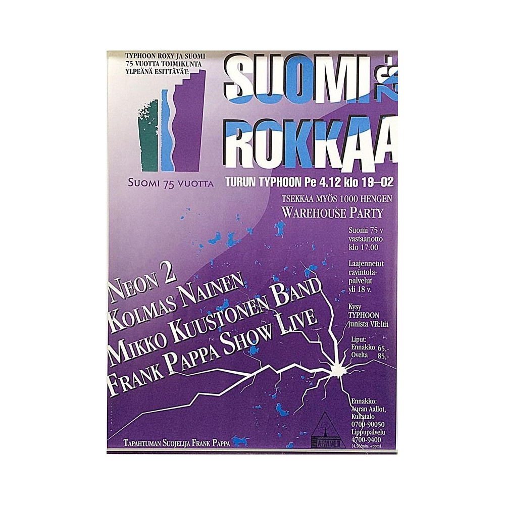 Suomi Rokkaa -92: Tapahtumajuliste 30cm x 40cm - Used Poster