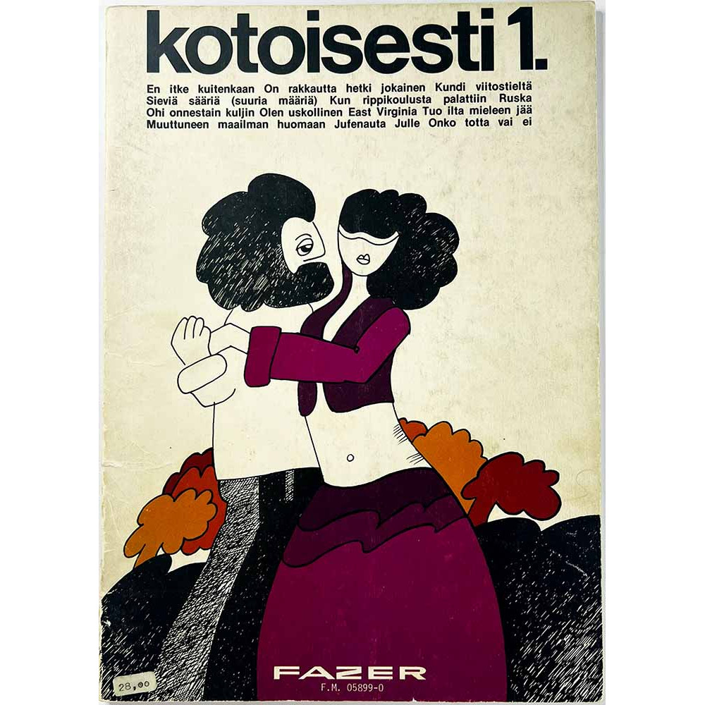Nuottivihko 1976 F.M. 05899-0 Kotoisesti 1. Käytetty kirja