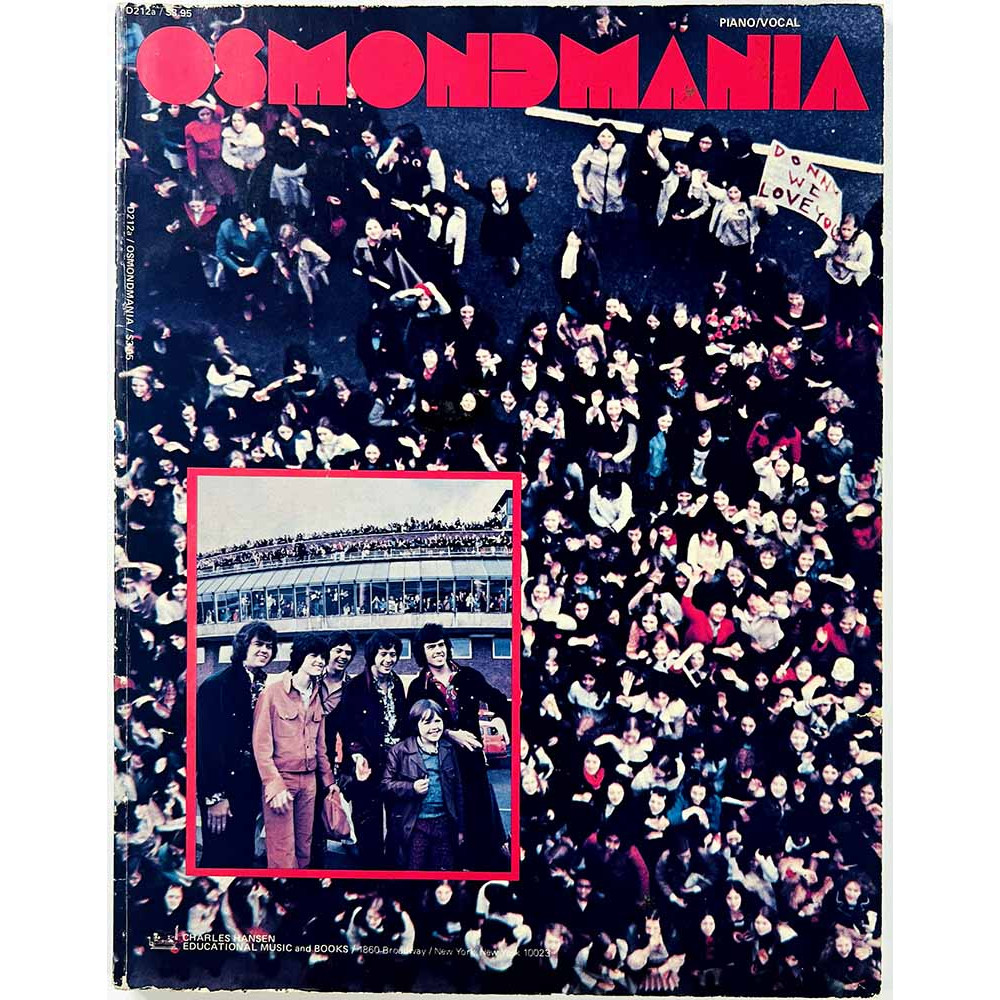 Osmondmania 1973  Songbook with Sheet Music for Piano and Voice Käytetty kirja