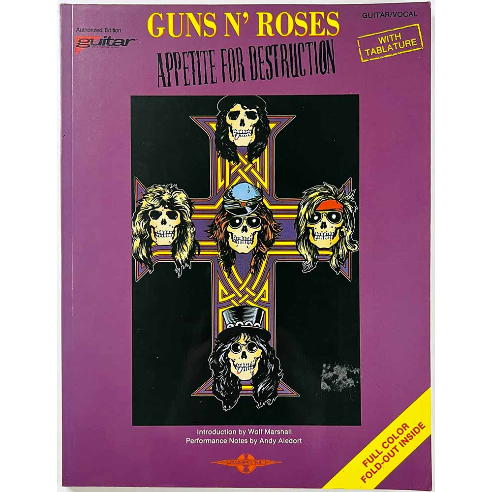 Guns N' Roses Appetite For Destruction 1988 ISBN 0-89524-386-5 Guitar/Vocal with tablature Käytetty kirja