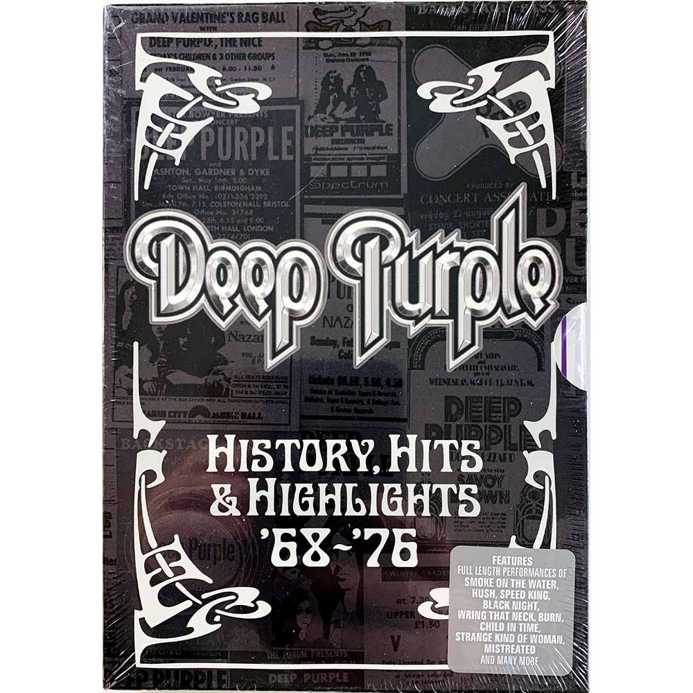 DVD - Deep Purple DVD History, hits & highlights ‘68-’76 2DVD  kansi EX levy EX Käytetty DVD