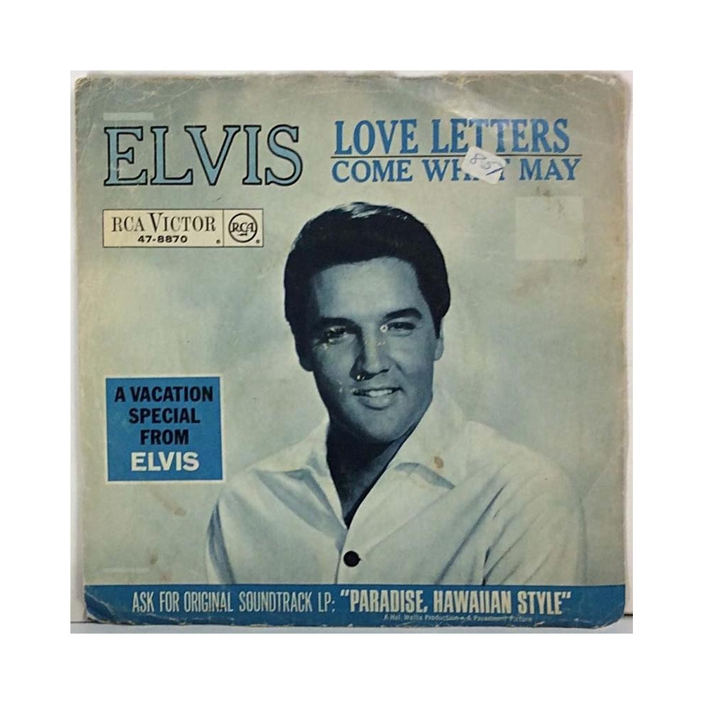 Elvis:  Love Letters / Come What May - begagnad singelskiva