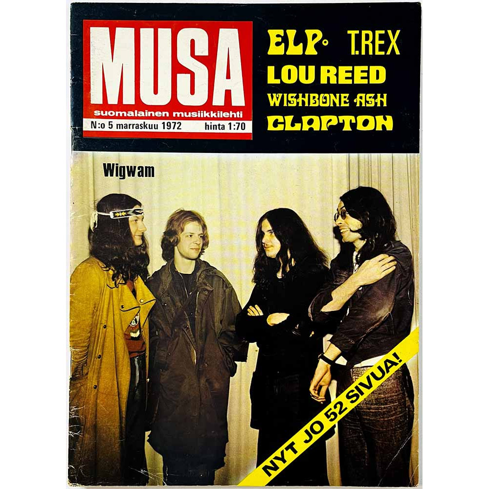 Musa 1972 5 ELP, T.Rex, Lou Reed, Wishbone Ash aikakauslehti