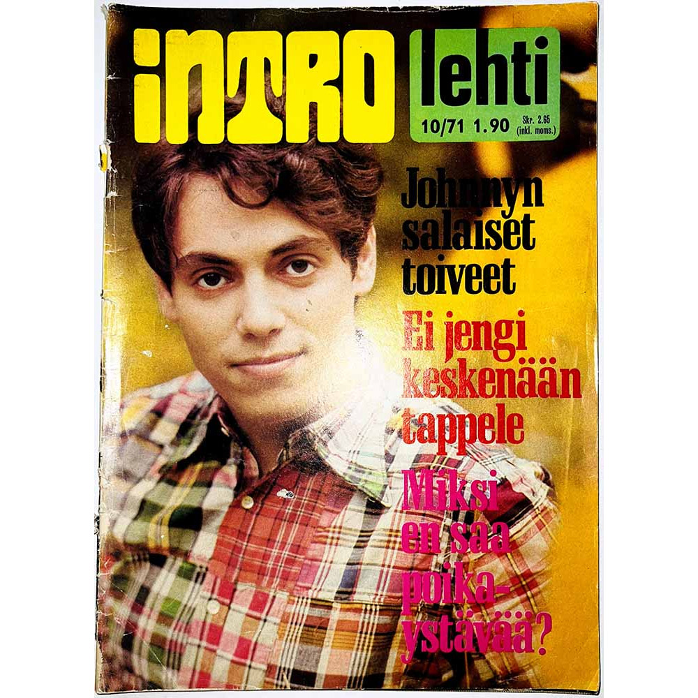 Intro lehti 1971 10 Johnny, Jukka Tolonen, Canned Heat, Harri Saksala aikakauslehti