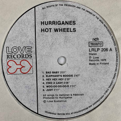 Hurriganes LP Hot Wheels  kansi VG+ levy VG+ Käytetty LP