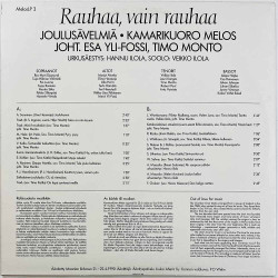 Kamarikuoro Melos LP Rauhaa, vain rauhaa  kansi EX levy EX Käytetty LP