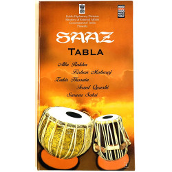 Alla Rakha, Zakir Hussain, Kishan Maharaj käytetty CD Saaz Tabla, vol.1 & vol. 2   2CD  kansi EX levy EX Käytetty CD
