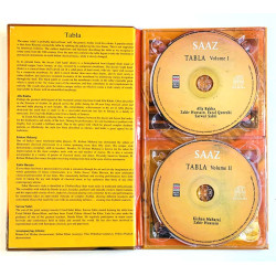 Alla Rakha, Zakir Hussain, Kishan Maharaj käytetty CD Saaz Tabla, vol.1 & vol. 2   2CD  kansi EX levy EX Käytetty CD