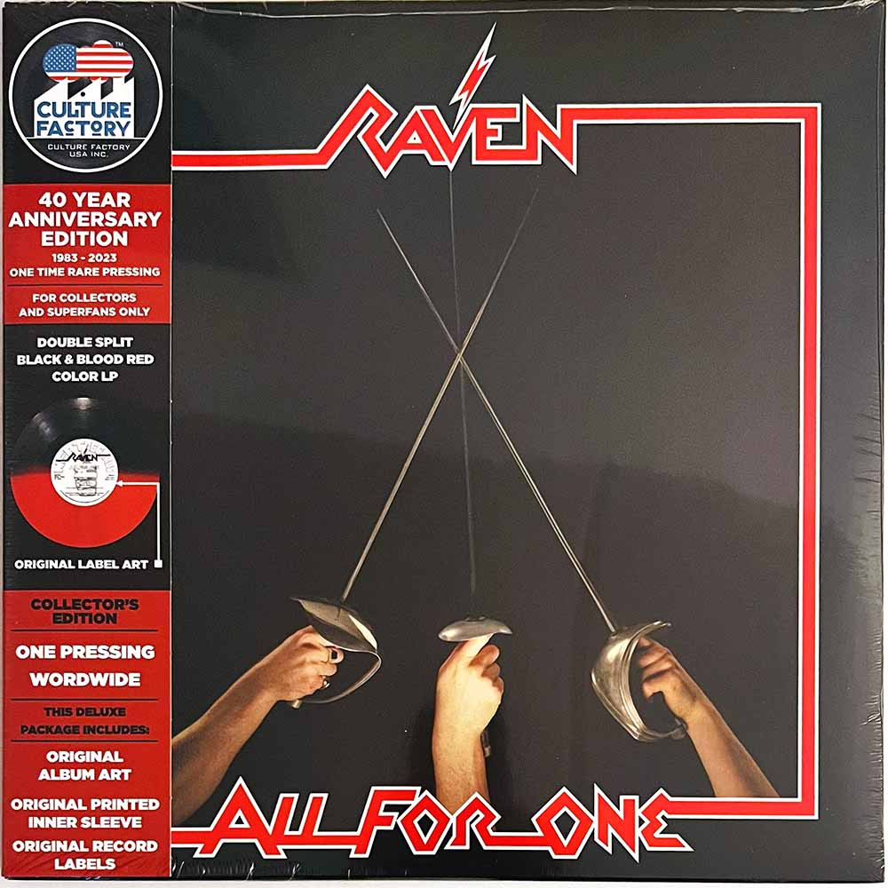 Raven 1983 CFU01257 All for one, color black/red split LP