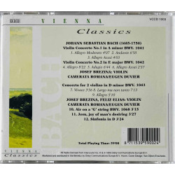 Bach Johan Sebastian CD Violin Concertos  kansi EX levy EX Käytetty CD