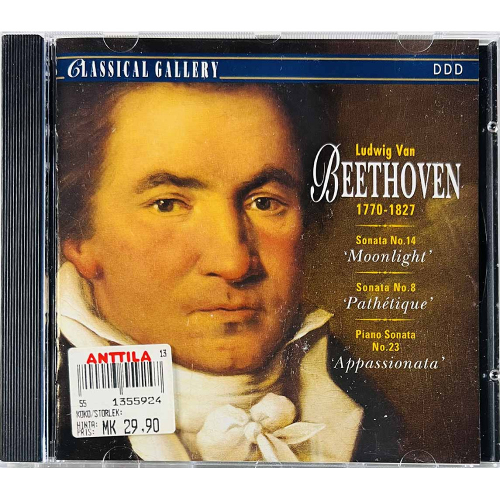 Beethoven Ludwig Van CD Sonatas Moonlight, Pathetique, Appasionata  kansi EX levy EX Käytetty CD