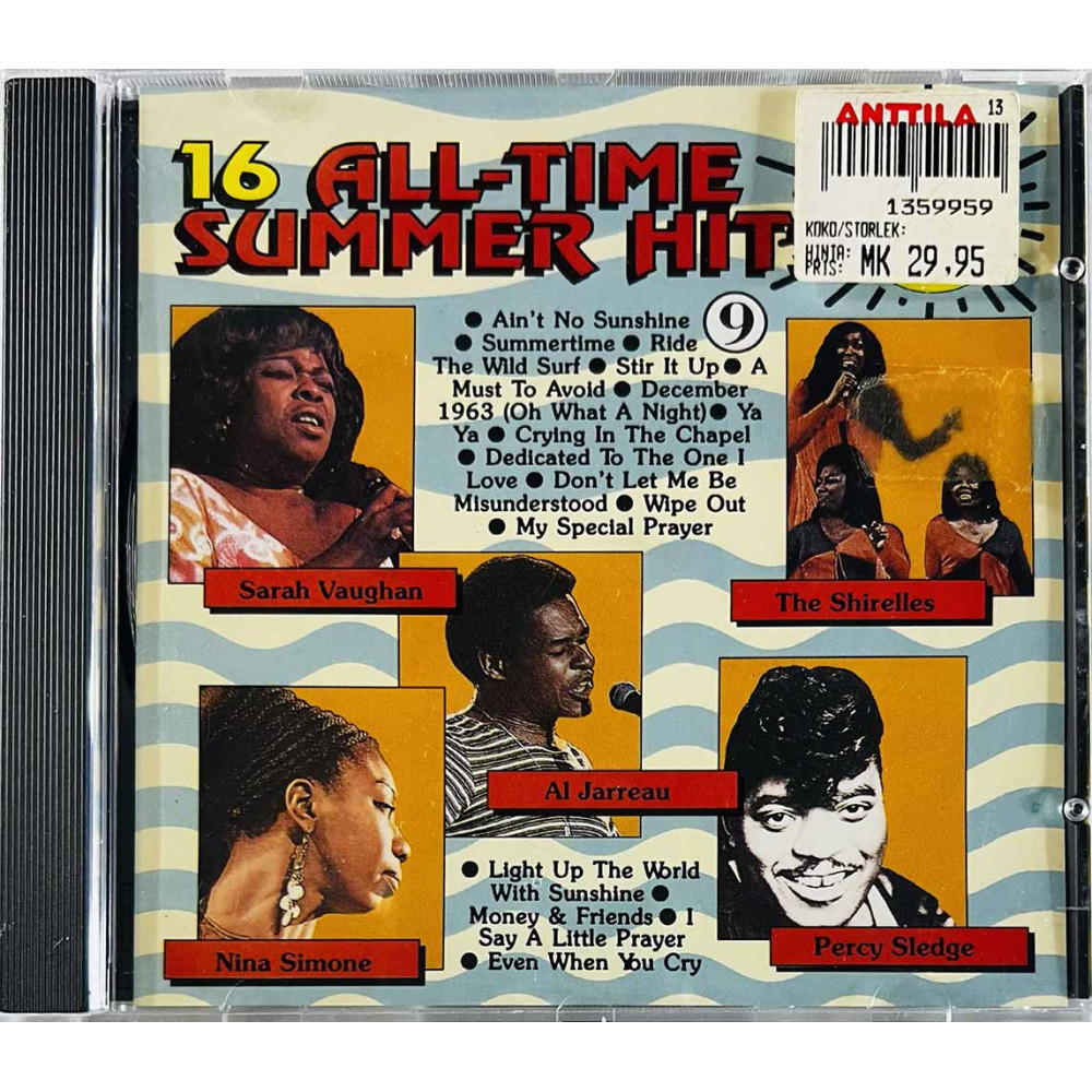 Nina Simone, Aretha Franklin ym. CD 16 all-time summer hits  kansi EX levy EX Käytetty CD