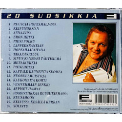 Junkkarinen Erkki CD 20 Suosikkia - Ruusuja hopeamaljassa kansivihko VG CD:n kunto VG+ Käytetty CD