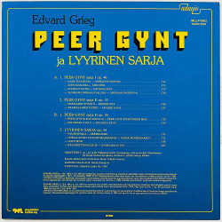 Grieg Edvard LP Peer Gynt ja Lyyrinen Sarja  kansi EX levy EX Käytetty LP