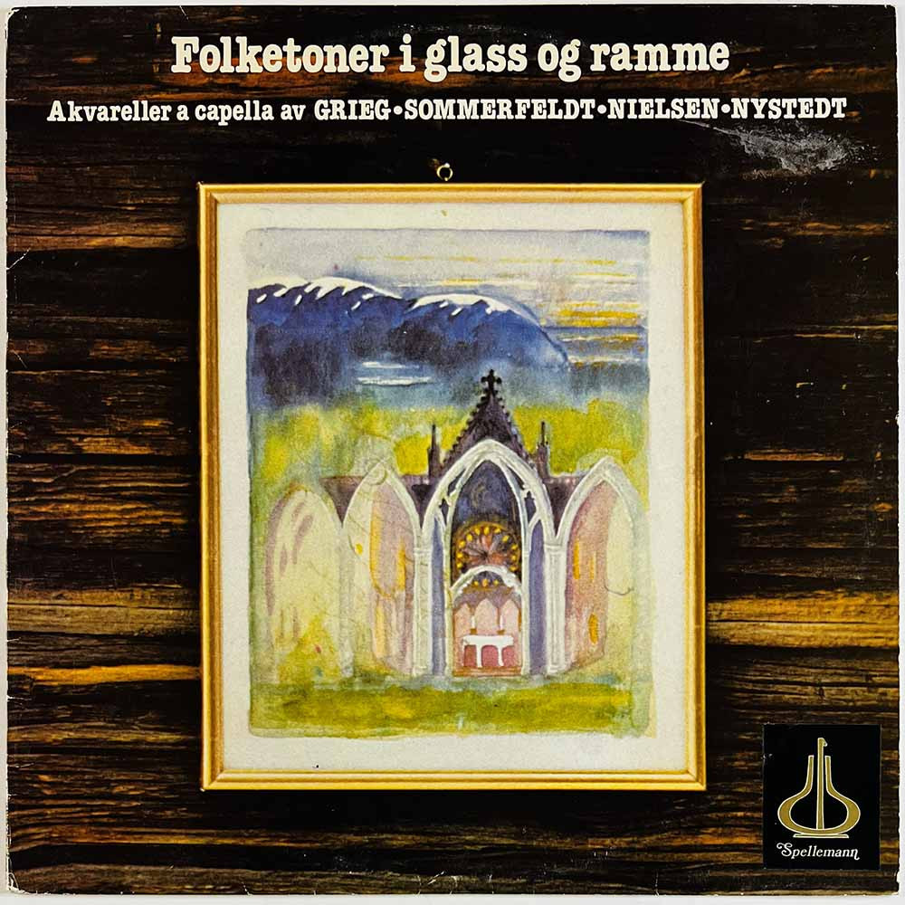 Domkantori Bergen 1979 FXLP 16 Folketoner I Glass Og Ramme Begagnat LP