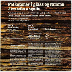 Domkantori Bergen 1979 FXLP 16 Folketoner I Glass Og Ramme Begagnat LP