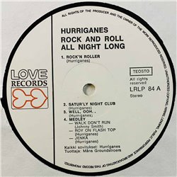 Hurriganes LP Rock And Roll All Night Long  kansi VG- levy VG+ Käytetty LP