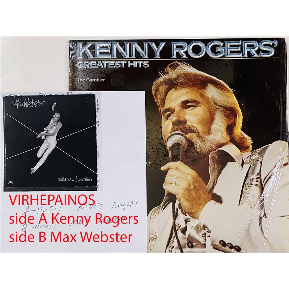 Max Webster / Kenny Rogers 1980 ANR-1-1027 / LPP 1072 virhepainos, eri artisti eri puolilla Begagnat LP