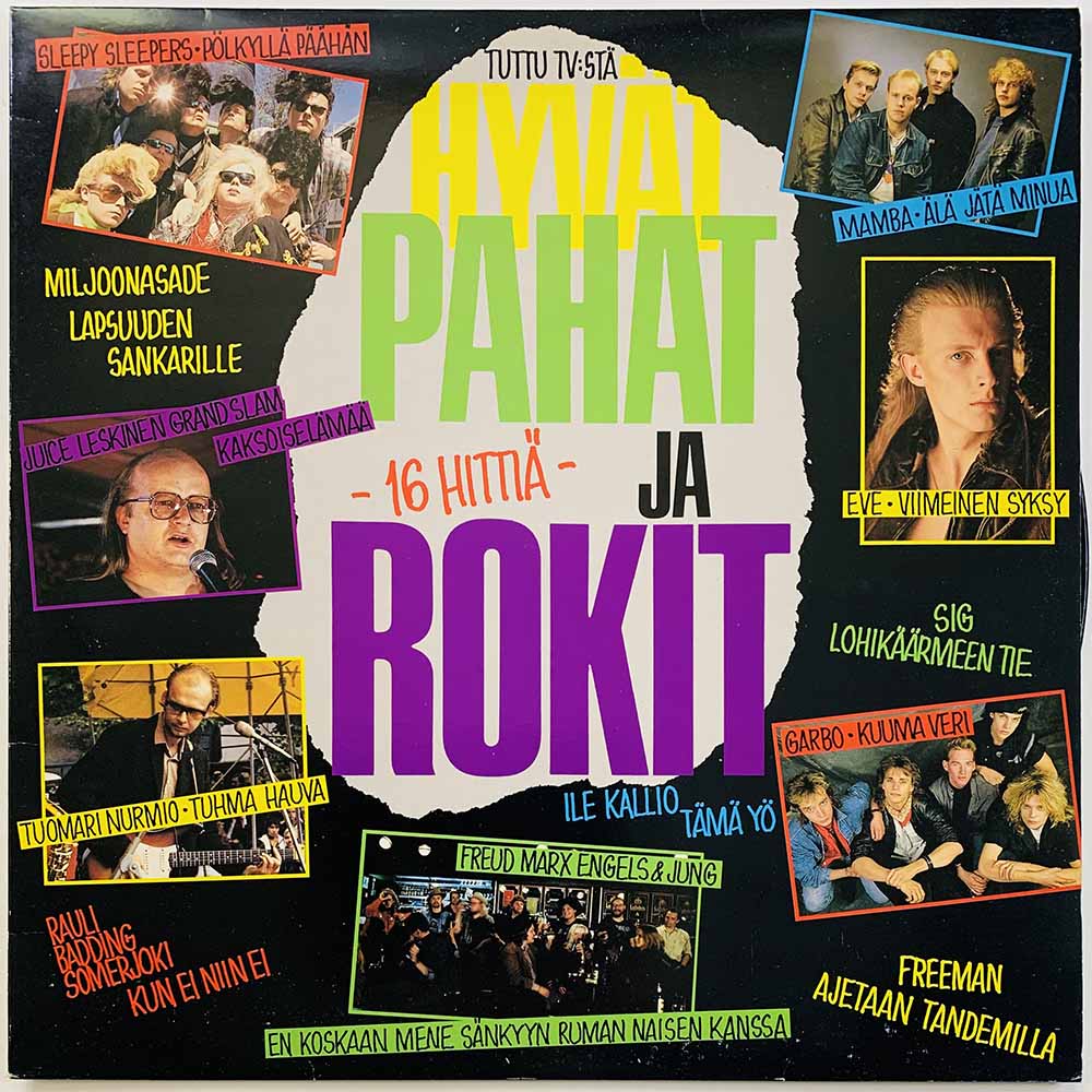 Keba, Garbo, Ile Kallio, Eve, SIG ym. LP Hyvät Pahat Ja Rokit  kansi EX- levy EX Käytetty LP