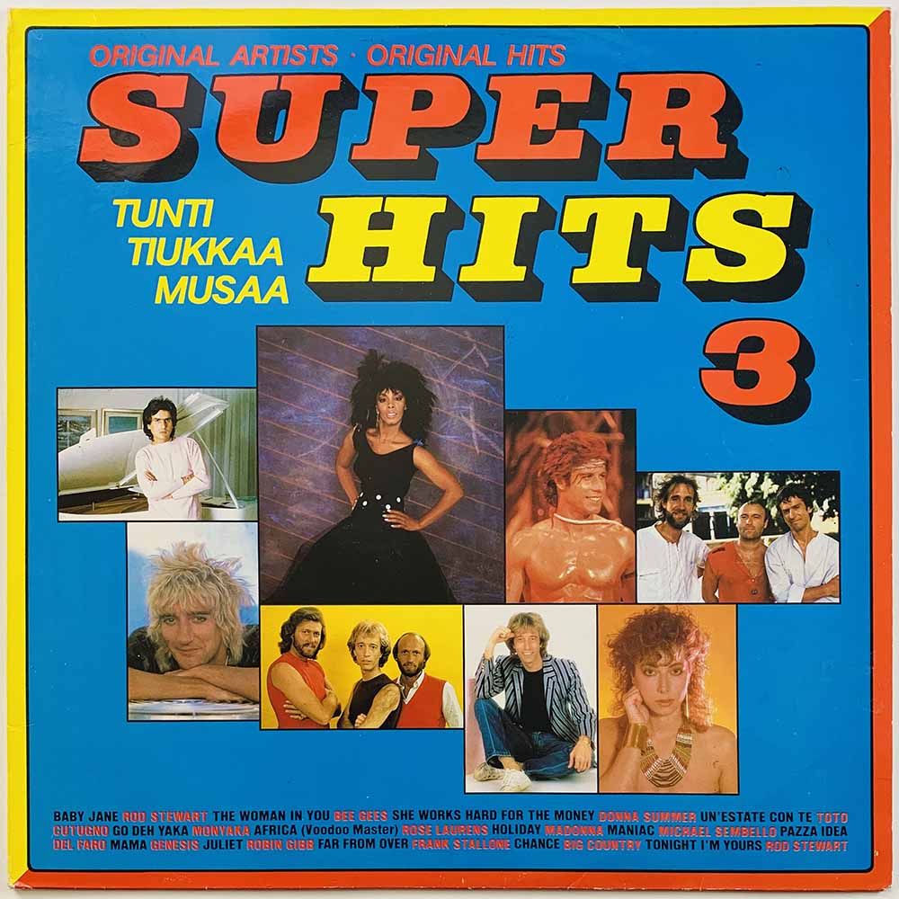 Genesis, Big Country, Rod Stewart ym. LP Super Hits 3  kansi EX- levy VG Käytetty LP