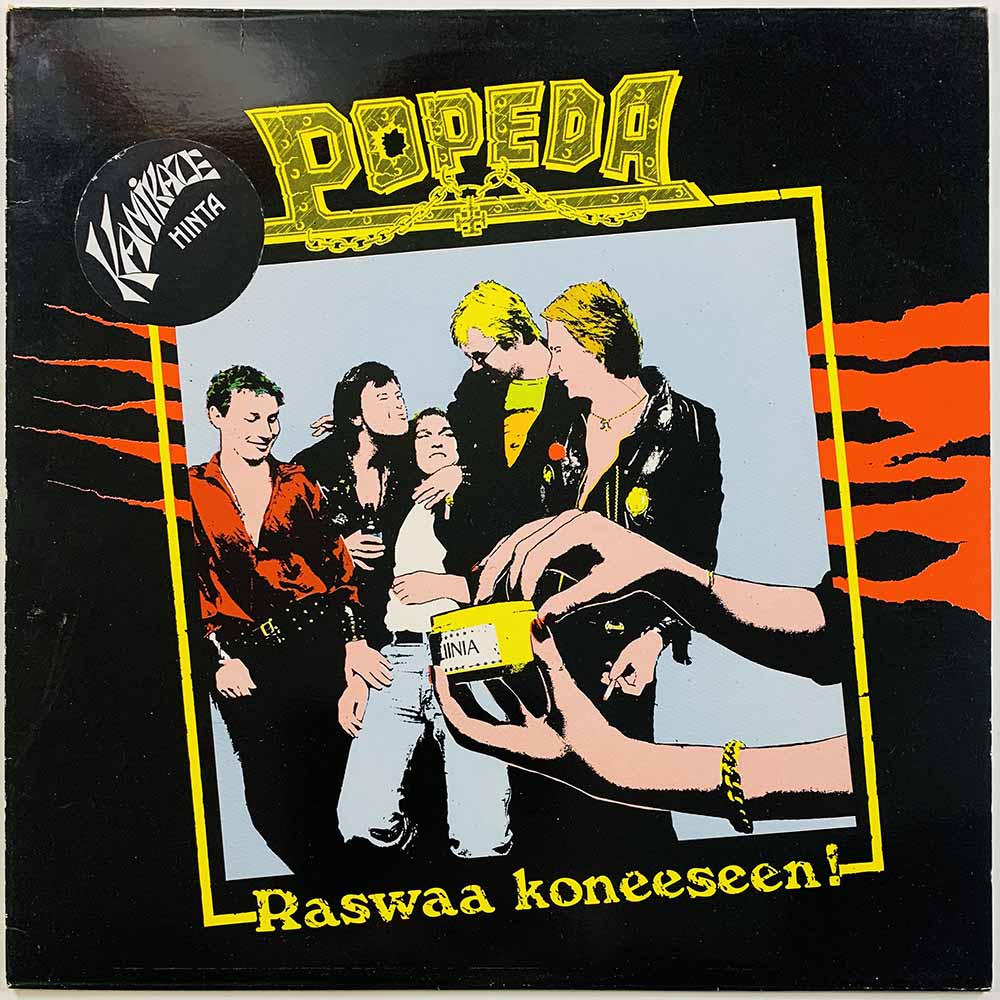 Popeda LP Raswaa koneeseen!  kansi VG levy EX Käytetty LP