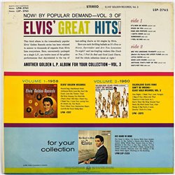 Elvis 1963 LSP-2765 Golden records volume 3 Begagnat LP